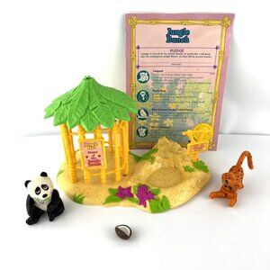 1993 Littlest Pet Shop Zoo Jungle Bunch Keep Me Safe Kenner Leopard Panda Pond